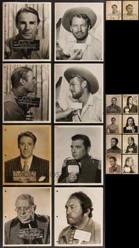 7d1113 LOT OF 42 MALE WARDROBE TEST PHOTOS 1940s for referencing their hair, makeup & costumes!