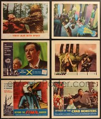 7d0834 LOT OF 6 HORROR/SCI-FI LOBBY CARDS 1950s-1960s great scenes from several different movies!