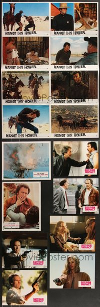 7d0826 LOT OF 1 CLINT EASTWOOD NON-US FOLDED LOBBY CARD POSTER & 27 LOBBY CARDS 1960s-1980s cool!