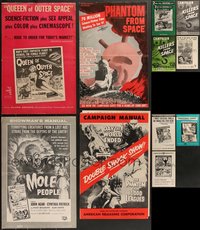 7d0070 LOT OF 11 UNCUT HORROR/SCI-FI PRESSBOOKS 1950s advertising for several different movies!