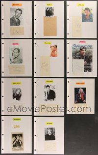 7d0168 LOT OF 11 MISCELLANEOUS SIGNED ITEMS ON ALBUM PAGES 1950s-2000s great celebrity portraits!