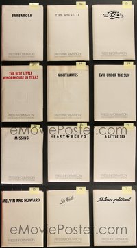 7d0239 LOT OF 12 UNIVERSAL STUDIOS PRESSKITS 1980s containing a total of 190 8x10 stills in all!