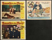 7d0840 LOT OF 3 1955 CLINT EASTWOOD LOBBY CARDS 1955 shown in a small role in Francis in the Navy!