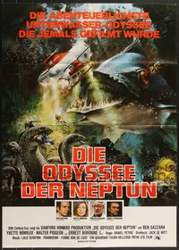 7d0307 LOT OF 11 FOLDED NEPTUNE FACTOR GERMAN A1 POSTERS 1973 great John Berkey sci-fi art!