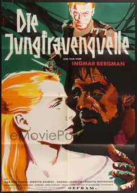 7d0323 LOT OF 6 FOLDED VIRGIN SPRING GERMAN A1 POSTERS 1960 Ingmar Bergman, Max von Sydow, Valberg