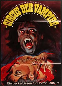 7d0316 LOT OF 7 FOLDED VAMPIRE CIRCUS GERMAN A1 POSTERS 1972 great Hans Braun horror art!