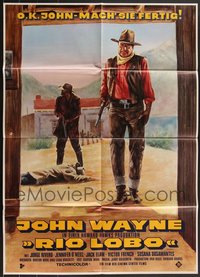 7d0302 LOT OF 13 FOLDED RIO LOBO GERMAN A1 POSTERS 1970 great art of cowboy John Wayne!