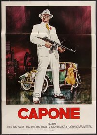 7d0291 LOT OF 22 FOLDED CAPONE GERMAN A1 POSTERS 1975 art of Ben Gazzara as the notorious gangster!