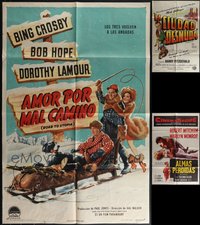 7d0697 LOT OF 3 FOLDED SPANISH LANGUAGE ONE-SHEETS 1940s-1950s from a variety of movies!