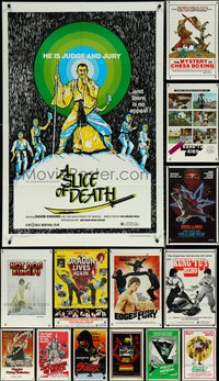 7d0477 LOT OF 19 FOLDED KUNG FU ONE-SHEETS 1970s-1980s great images from martial arts movies!