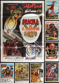 7d0186 LOT OF 9 FOLDED EGYPTIAN POSTERS 1970s-1980s great images from a variety of movies!