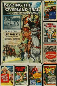 7d0595 LOT OF 8 FOLDED SERIAL ONE-SHEETS 1950s great images from a variety of different movies!