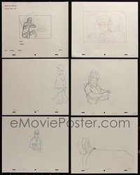 7d0130 LOT OF 6 KING OF THE HILL PENCIL DRAWINGS 1997 art of Hank, Peggy, Dale, Bill & Nancy!