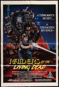 7d0566 LOT OF 10 FOLDED RAIDERS OF THE LIVING DEAD ONE-SHEETS 1986 cool zombie sci-fi art!