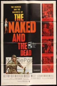 7d0517 LOT OF 15 FOLDED NAKED & THE DEAD ONE-SHEETS 1958 Aldo Ray, Cliff Robertson, Lili St. Cyr