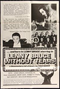 7d0584 LOT OF 9 FOLDED LENNY BRUCE WITHOUT TEARS ONE-SHEETS 1975 a documentary of a friend!