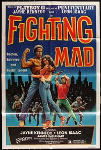 7d0570 LOT OF 10 FOLDED FIGHTING MAD ONE-SHEETS 1978 starring Playboy's Jayne Kennedy, great art!