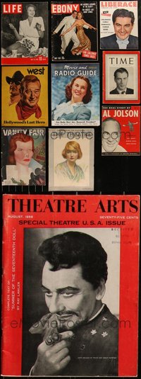 7d0223 LOT OF 10 MAGAZINES 1910s-1970s Life, Ebony, Time, Movie & Radio Guide, Vanity Fair!