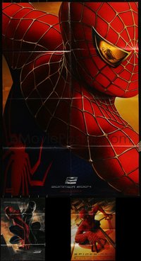 7d0335 LOT OF 3 FOLDED DOUBLE-SIDED SPIDER-MAN SERIES GERMAN A1 POSTERS 2000s first three movies!