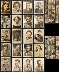 7d1081 LOT OF 68 5X7 FAN PHOTOS WITH PRINTED OR SECRETARIAL SIGNATURES 1920s-1940s top men & women!