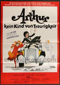 7d0303 LOT OF 13 FOLDED ARTHUR GERMAN A1 POSTERS 1981 art of Dudley Moore & Liza Minnelli!