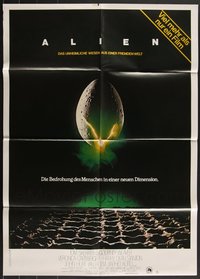 7d0331 LOT OF 4 FOLDED ALIEN GERMAN A1 POSTERS 1979 Ridley Scott, great hatching egg image!