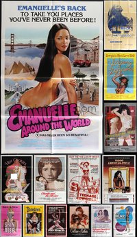 7d0452 LOT OF 21 FOLDED SEXPLOITATION ONE-SHEETS 1970s-1980s sexy images with some nudity!