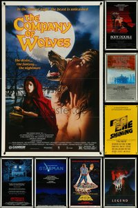 7d0542 LOT OF 13 FOLDED HORROR/SCI-FI ONE-SHEETS 1970s-1980s great images from a variety of movies!