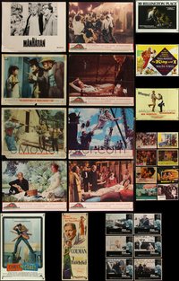 7d0786 LOT OF 27 FOLDED MISCELLANEOUS POSTERS & LOBBY CARDS 1940s-1960s from a variety of movies!