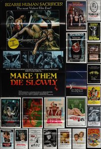 7d0012 LOT OF 43 TRI-FOLDED ONE-SHEETS 1970s-1980s great images from a variety of movies!