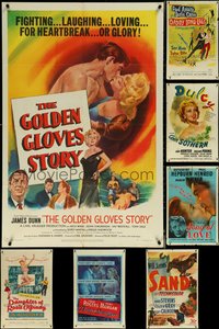 7d0590 LOT OF 9 FOLDED 1940s-1950s ONE-SHEETS 1940s-1950s great images from a variety of movies!