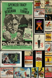 7d0107 LOT OF 31 FOLDED MISCELLANEOUS POSTERS 1940s-1970s a variety of cool movie images!