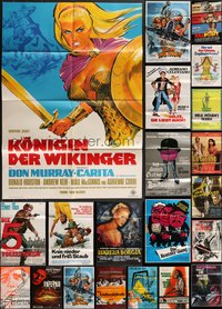 7d0287 LOT OF 24 FOLDED GERMAN A1 POSTERS 1960s-1980s great images from a variety of movies!