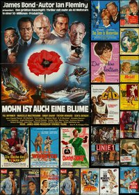 7d0288 LOT OF 23 FOLDED MOSTLY GERMAN A1 POSTERS 1960s-1980s great images from a variety of movies!