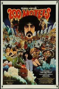 7f0889 200 MOTELS 1sh 1971 directed by Frank Zappa, rock 'n' roll, wild McMacken artwork!