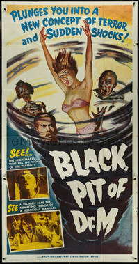 7f0224 BLACK PIT OF DR. M 3sh 1961 plunges you into a new concept of terror and sudden shocks, rare!