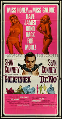 7f0230 GOLDFINGER/DR. NO 3sh 1966 Sean Connery as James Bond + sexy Miss Honey & Pussy Galore!