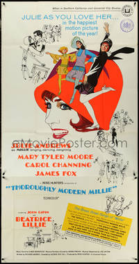 7f0252 THOROUGHLY MODERN MILLIE 3sh 1967 Bob Peak art of singing & dancing Julie Andrews!