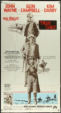 7f0254 TRUE GRIT int'l 3sh 1969 cowboy John Wayne as Rooster Cogburn, Kim Darby, Glen Campbell