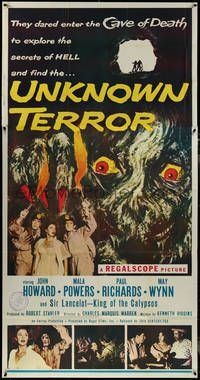 7f0255 UNKNOWN TERROR 3sh 1957 they dared enter the Cave of Death to explore secrets of HELL!