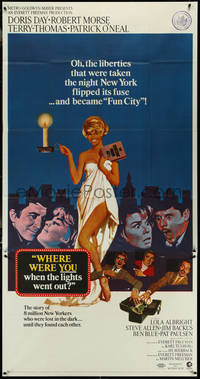 7f0259 WHERE WERE YOU WHEN THE LIGHTS WENT OUT 3sh 1968 Doris Day, Robert Morse, Terry-Thomas, rare!