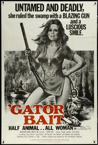 7f0209 GATOR BAIT 40x60 1974 Claudia Jennings, half animal, all woman, untamed & deadly!