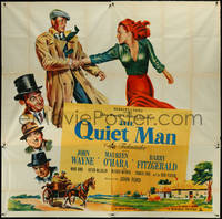 7f0218 QUIET MAN 6sh 1951 great art of John Wayne & sexy Maureen O'Hara, John Ford classic!