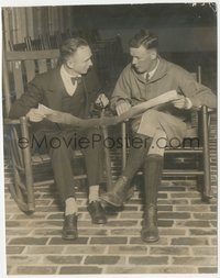 7f1445 CHARLES LINDBERGH 7.5x9.75 still 1927 legendary pilot & Clarence Chamberlin plotting race!