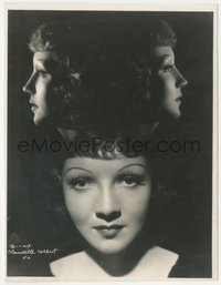 7f1448 CLAUDETTE COLBERT 8x10 key book still 1930s cool triple image of her over black background!