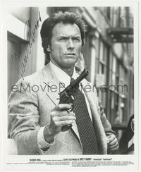 7f0015 CLINT EASTWOOD signed 8.25x10 still 1971 great close up with his gun in Dirty Harry!