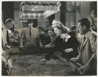 7f0028 LAWRENCE TIERNEY signed 7.5x9.25 still 1947 w/Claire Trevor gambling at craps in Born To Kill!