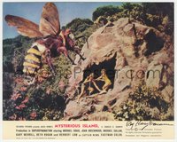 7f0037 RAY HARRYHAUSEN signed color 8x10 still 1961 special effects scene from Mysterious Island!