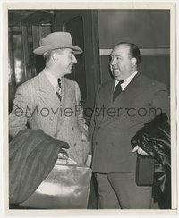 7f1481 SABOTEUR candid 8.25x10 still 1942 director Alfred Hitchcock at premiere with Jack Skirball!