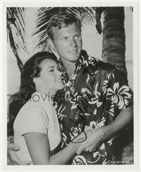 7f0038 TAB HUNTER signed 8.25x10 still 1964 close up with sexy Susan Hart in Ride the Wild Surf!